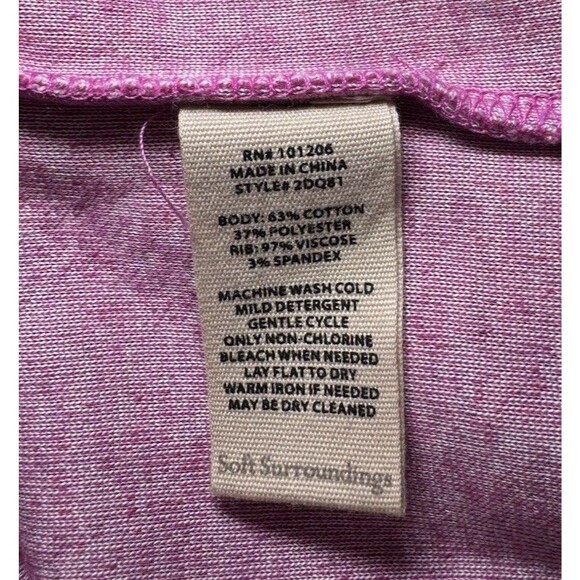 NWT Soft Surroundings Adalyn Retro Rose Fleece Tunic Pullover Sweatshirt Sz M - Picture 6 of 9